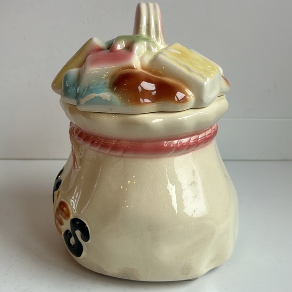 Vintage Cardinal Pottery USA cookie jar sack of cookies sack of treats lid - Picture 5 of 15